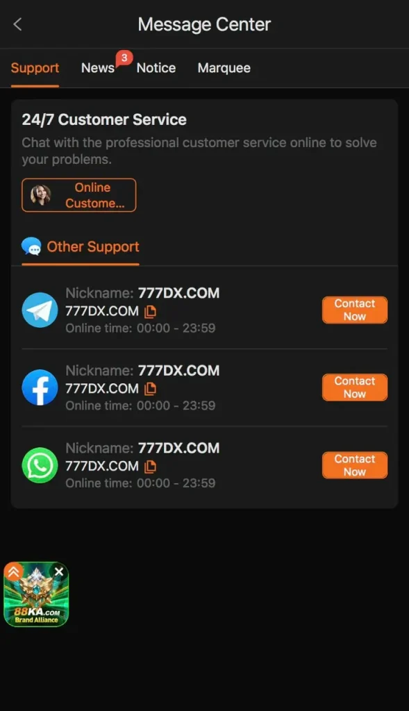 777dx customer support