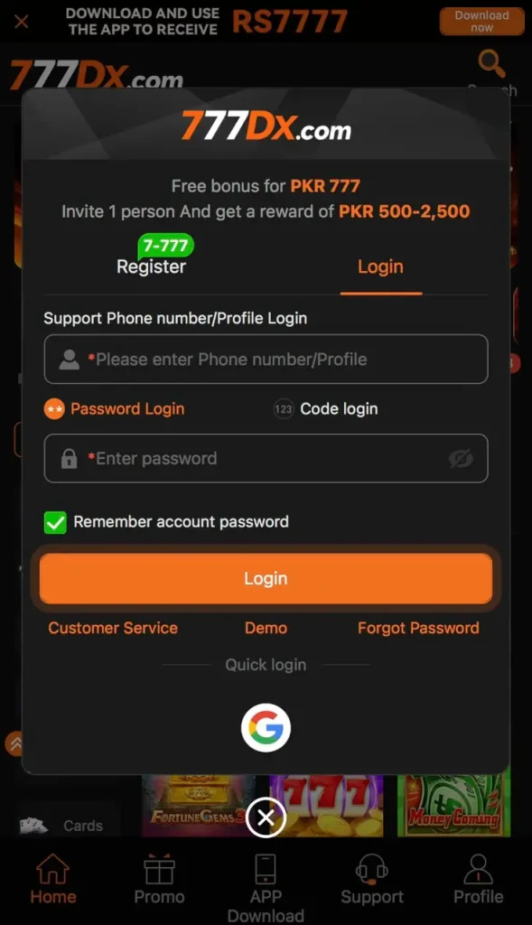 777dx login
